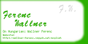 ferenc wallner business card